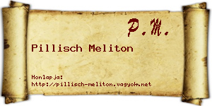 Pillisch Meliton névjegykártya